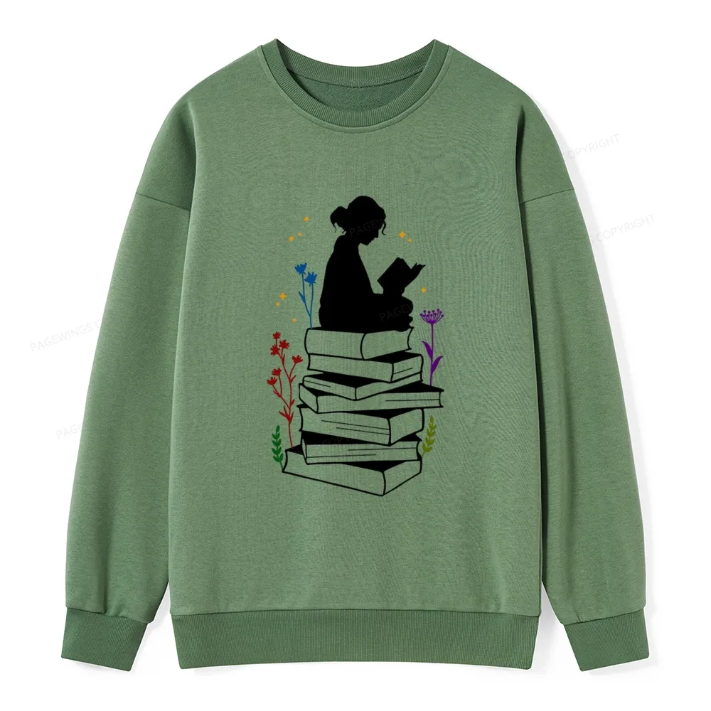 Pagewings Girl Reading Unisex Classic Sweatshirt