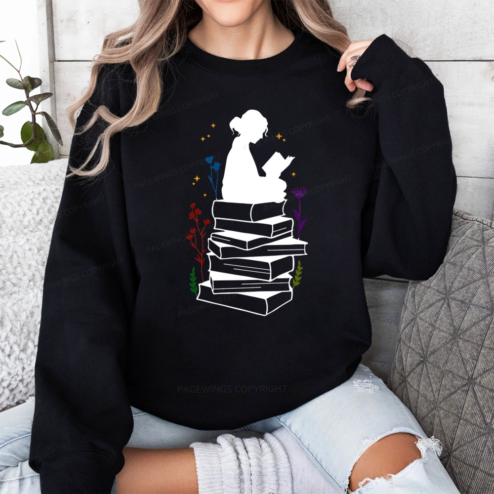 Pagewings Girl Reading Unisex Classic Sweatshirt