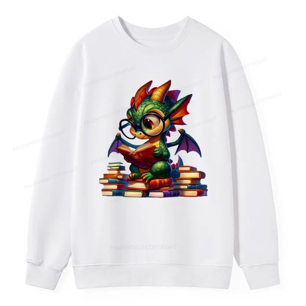 Pagewings Dragon And Books Unisex Classic Sweatshirt