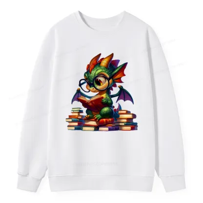 Pagewings Dragon And Books Unisex Classic Sweatshirt
