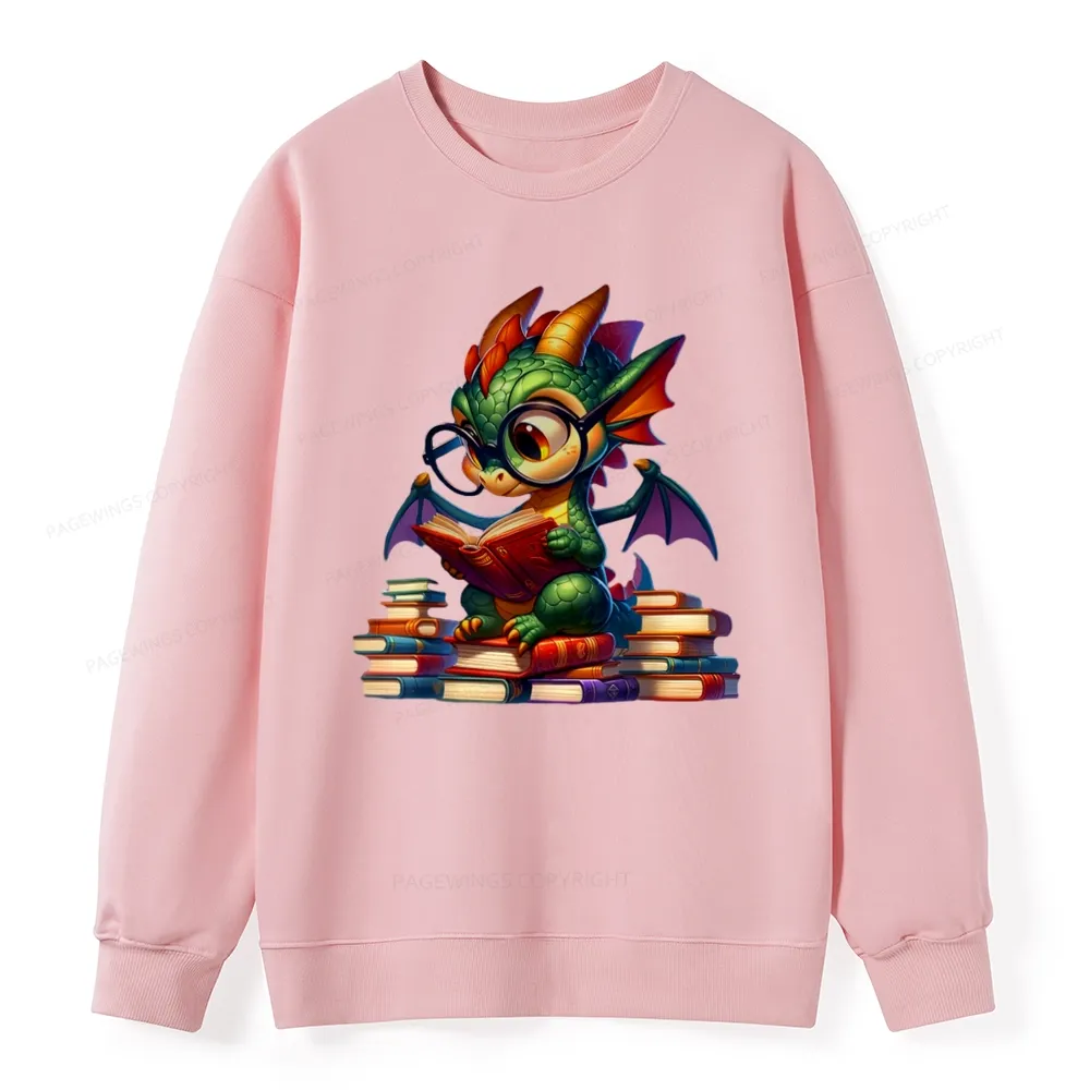 Pagewings Dragon And Books Unisex Classic Sweatshirt