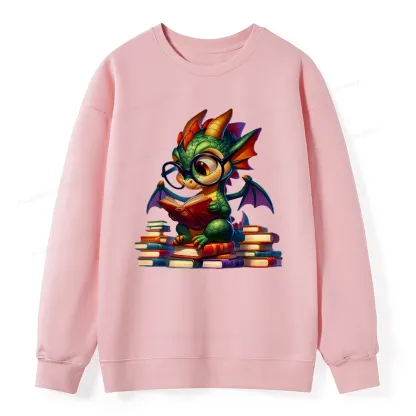 Pagewings Dragon And Books Unisex Classic Sweatshirt