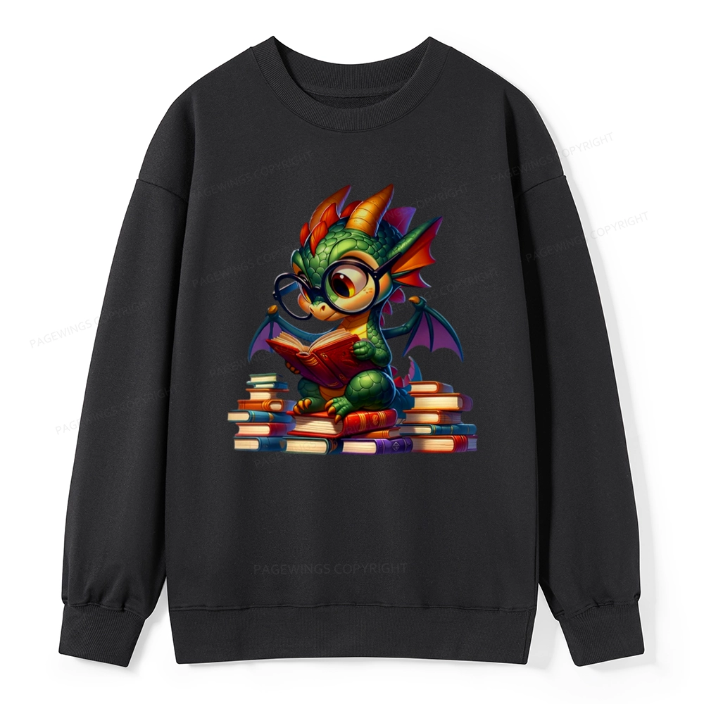 Pagewings Dragon And Books Unisex Classic Sweatshirt