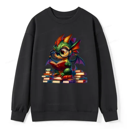 Pagewings Dragon And Books Unisex Classic Sweatshirt