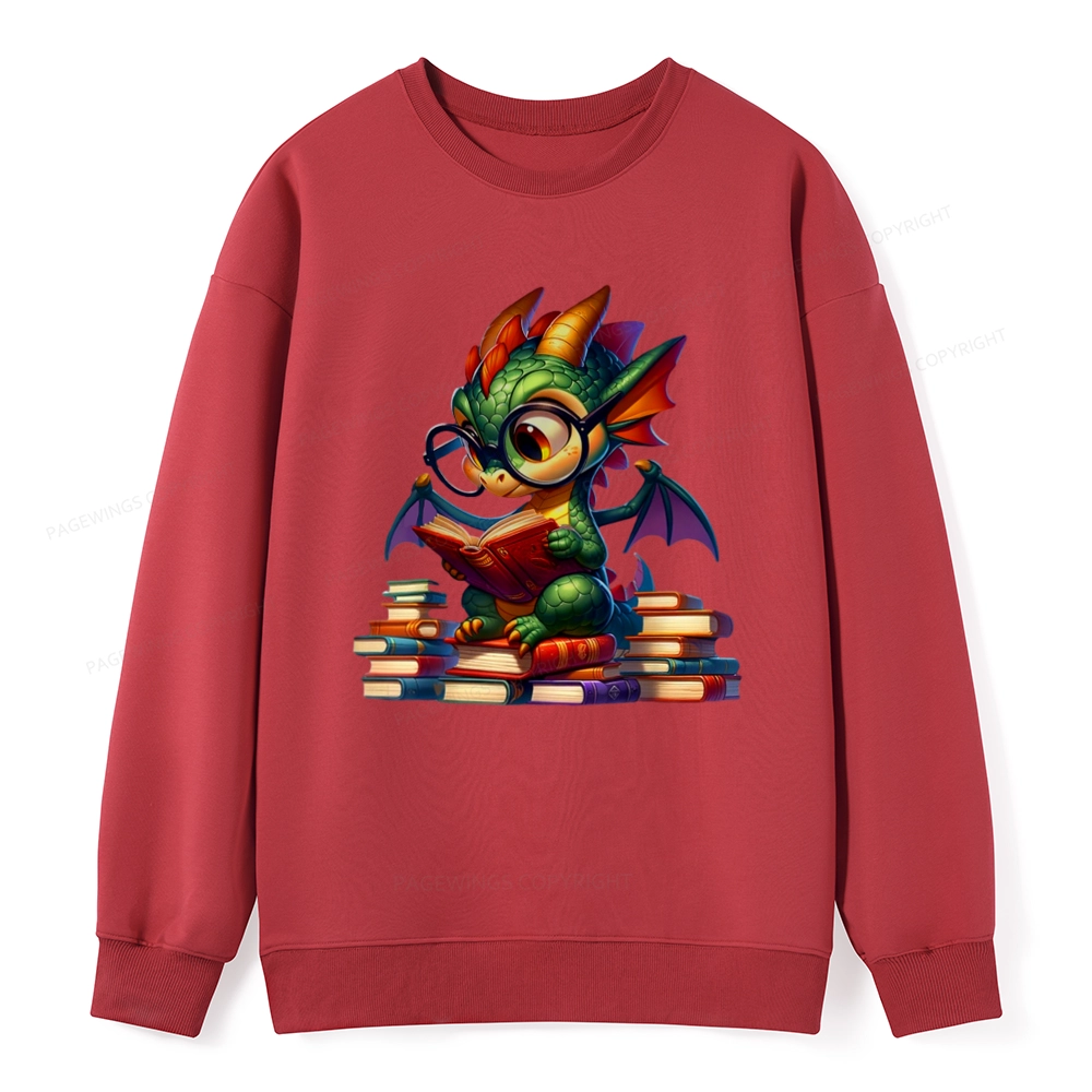 Pagewings Dragon And Books Unisex Classic Sweatshirt