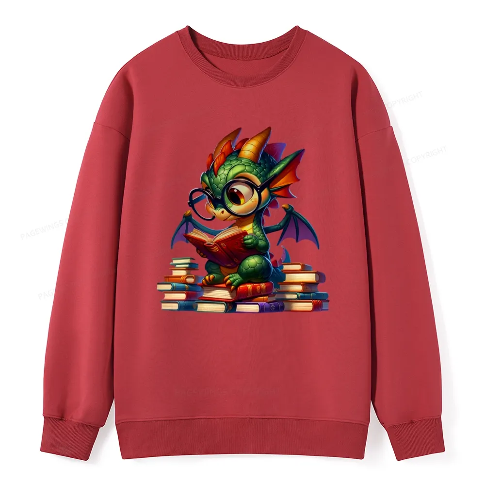 Pagewings Dragon And Books Unisex Classic Sweatshirt