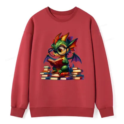 Pagewings Dragon And Books Unisex Classic Sweatshirt