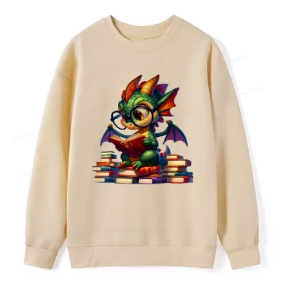 Pagewings Dragon And Books Unisex Classic Sweatshirt