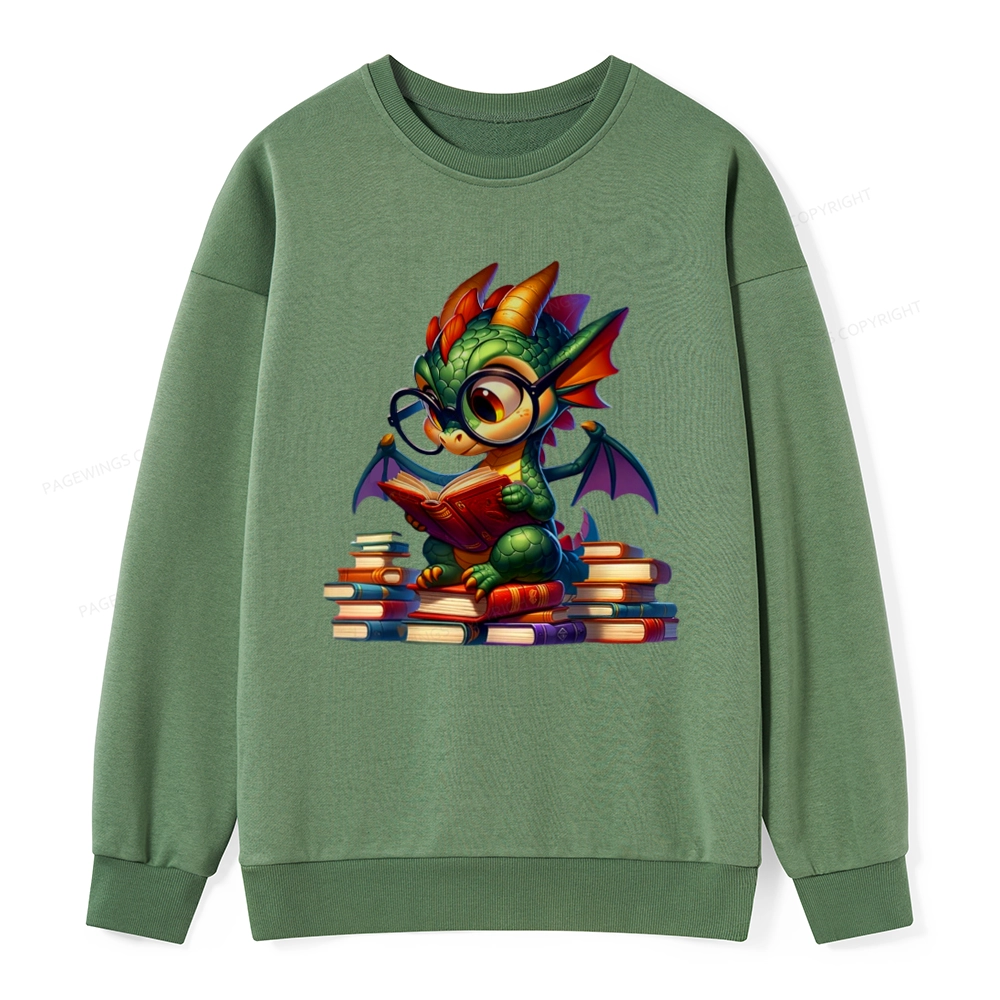 Pagewings Dragon And Books Unisex Classic Sweatshirt