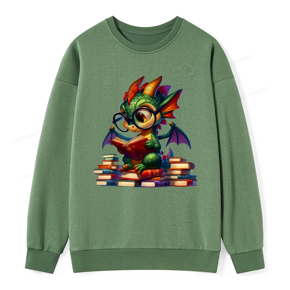 Pagewings Dragon And Books Unisex Classic Sweatshirt