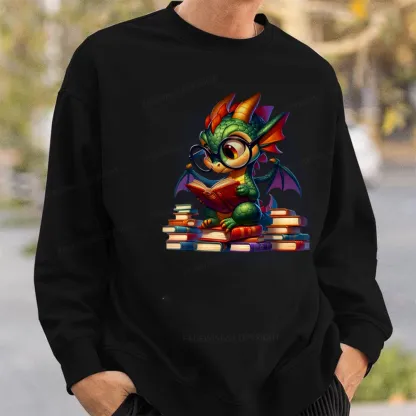 Pagewings Dragon And Books Unisex Classic Sweatshirt