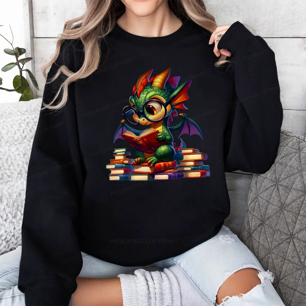 Pagewings Dragon And Books Unisex Classic Sweatshirt