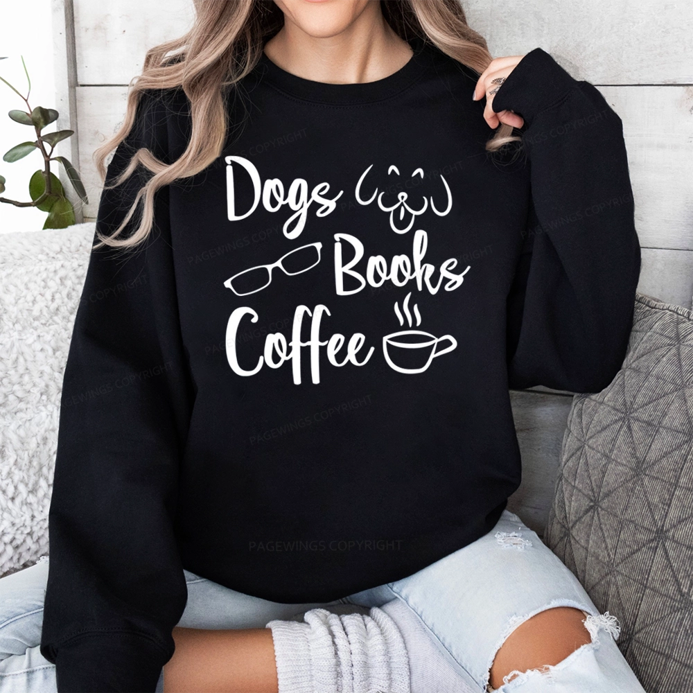 Pagewings Dogs Books Coffee Unisex Classic Sweatshirt