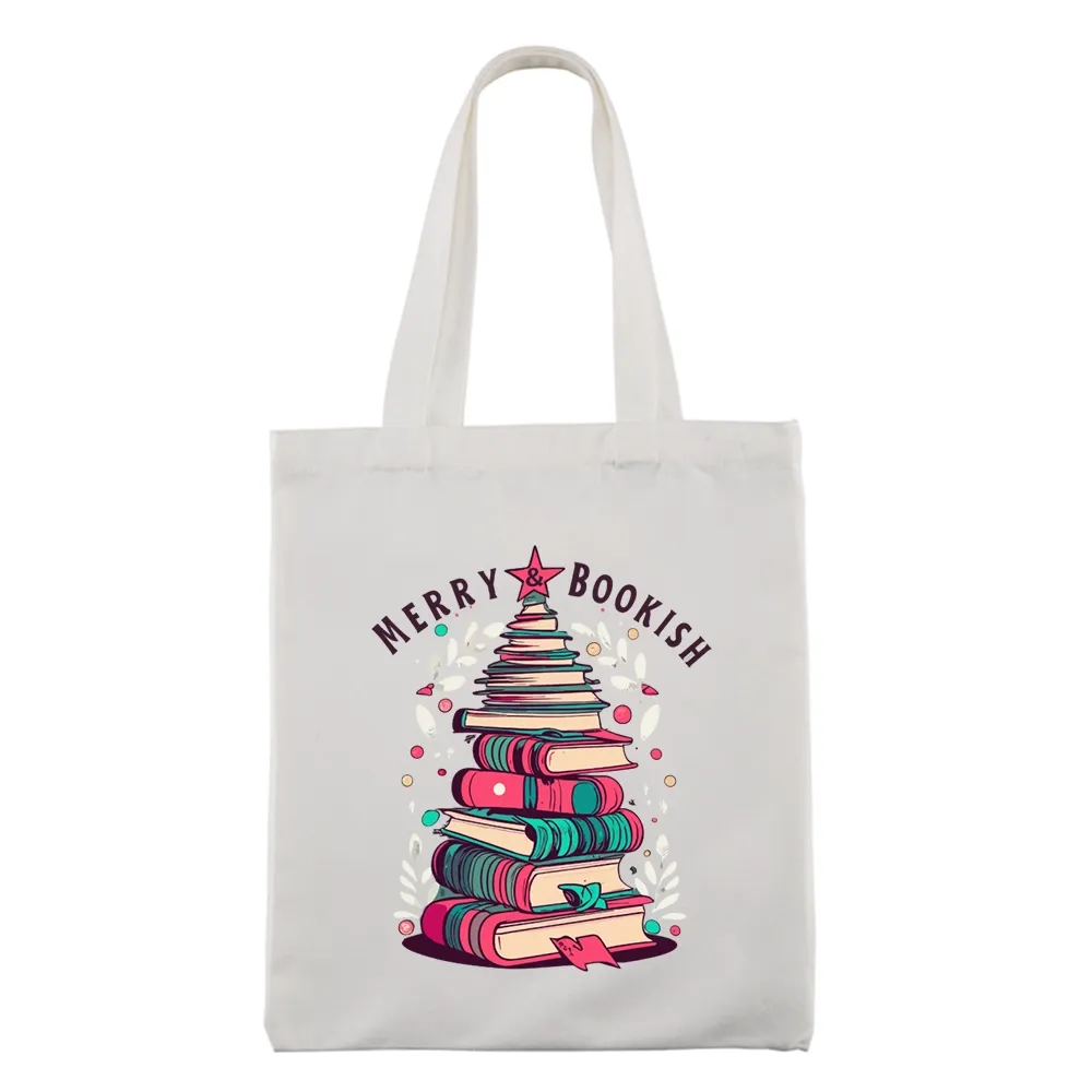Pagewings Merry & Bookish Christmas Tote Bag