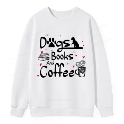 Pagewings  Dogs Books And Coffee Unisex Classic Sweatshirt