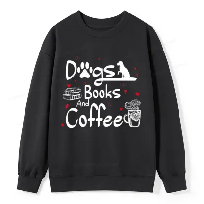 Pagewings  Dogs Books And Coffee Unisex Classic Sweatshirt