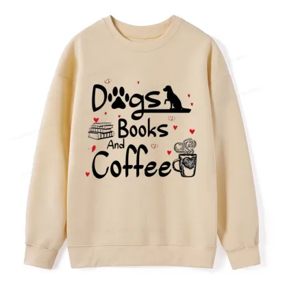 Pagewings  Dogs Books And Coffee Unisex Classic Sweatshirt