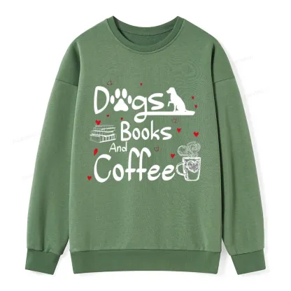 Pagewings  Dogs Books And Coffee Unisex Classic Sweatshirt