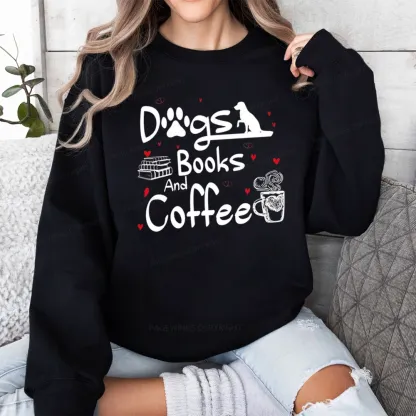 Pagewings  Dogs Books And Coffee Unisex Classic Sweatshirt
