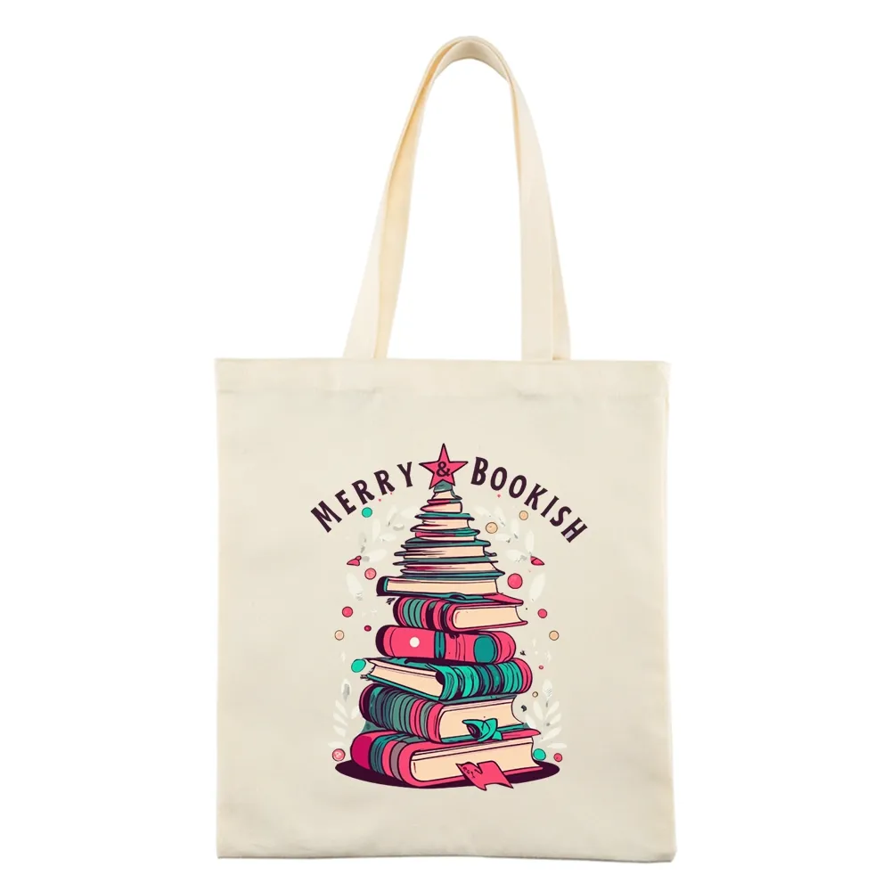 Pagewings Merry & Bookish Christmas Tote Bag