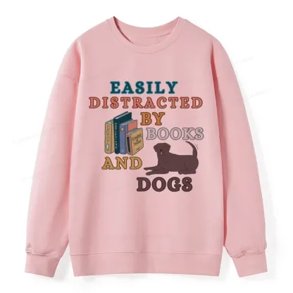 Pagewings Easily Distracted By Books And Labrador Unisex Classic Sweatshirt