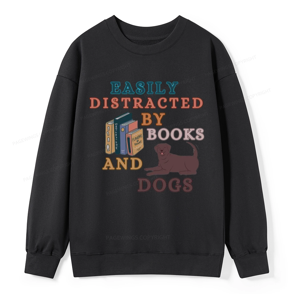 Pagewings Easily Distracted By Books And Labrador Unisex Classic Sweatshirt