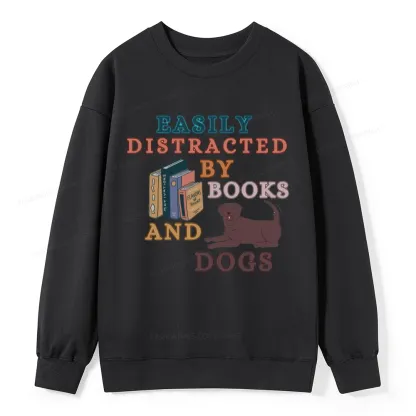 Pagewings Easily Distracted By Books And Labrador Unisex Classic Sweatshirt