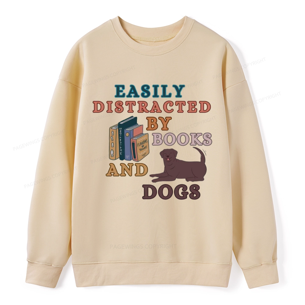 Pagewings Easily Distracted By Books And Labrador Unisex Classic Sweatshirt