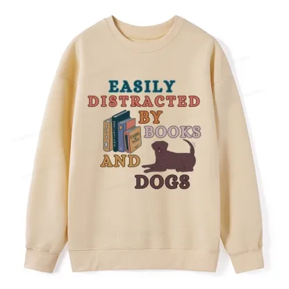 Pagewings Easily Distracted By Books And Labrador Unisex Classic Sweatshirt