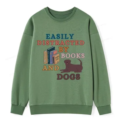 Pagewings Easily Distracted By Books And Labrador Unisex Classic Sweatshirt