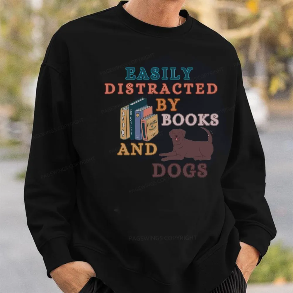 Pagewings Easily Distracted By Books And Labrador Unisex Classic Sweatshirt