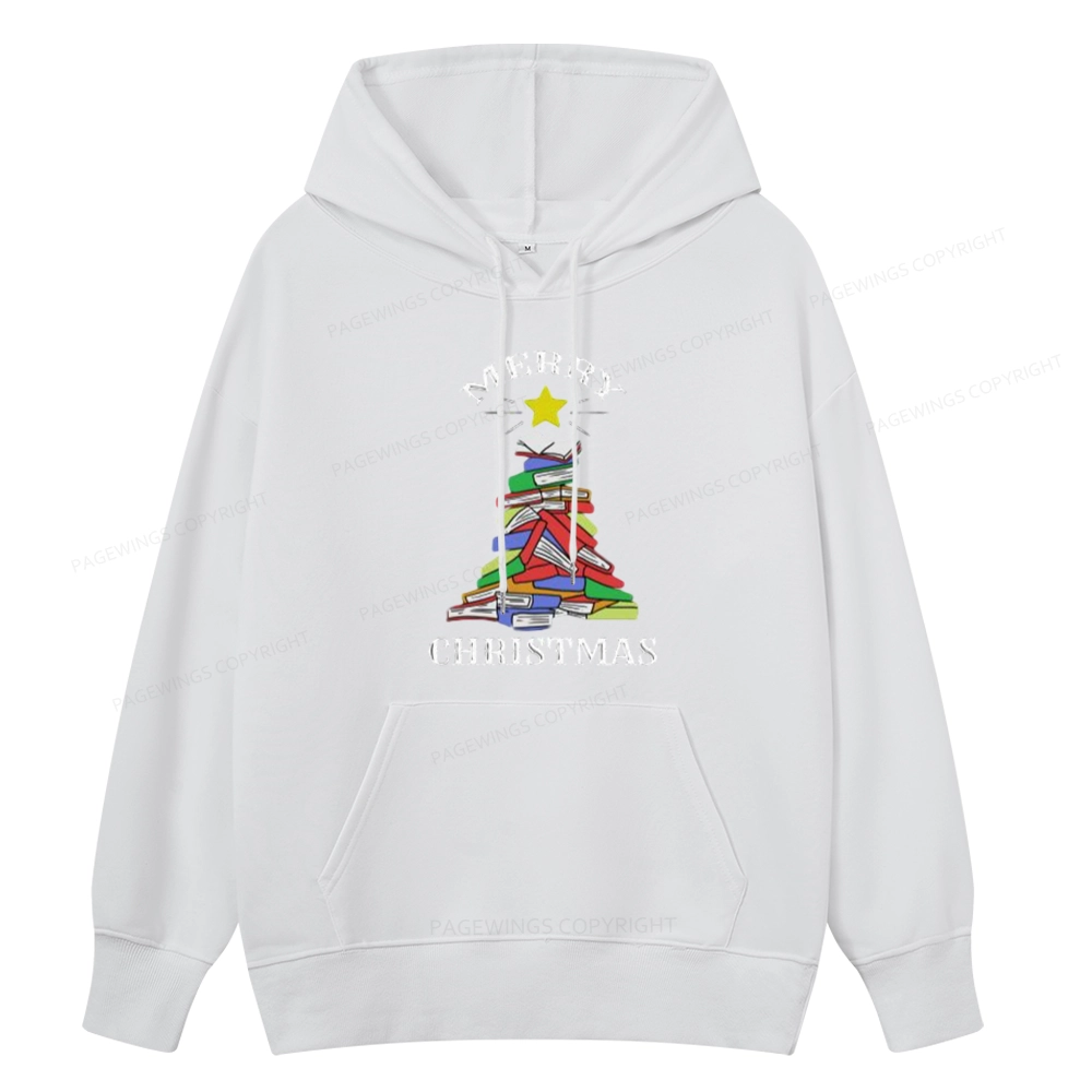 Pagewings Merry Christmas Book Tree Unisex Classic Hoodie