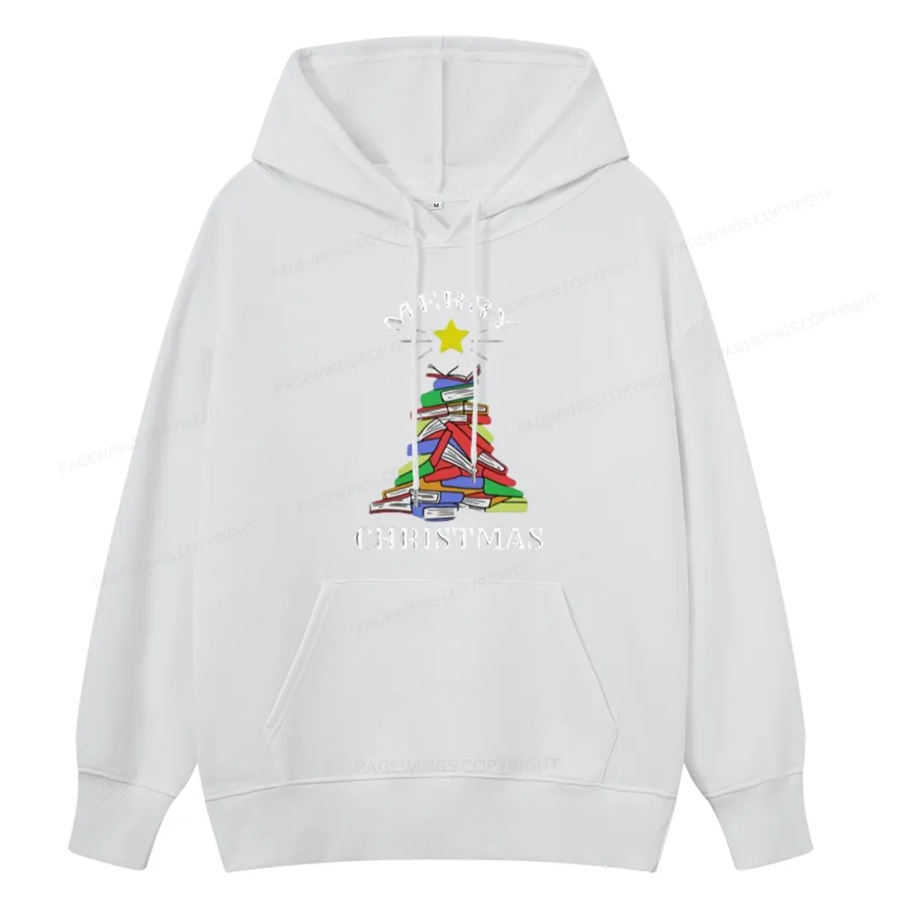 Pagewings Merry Christmas Book Tree Unisex Classic Hoodie