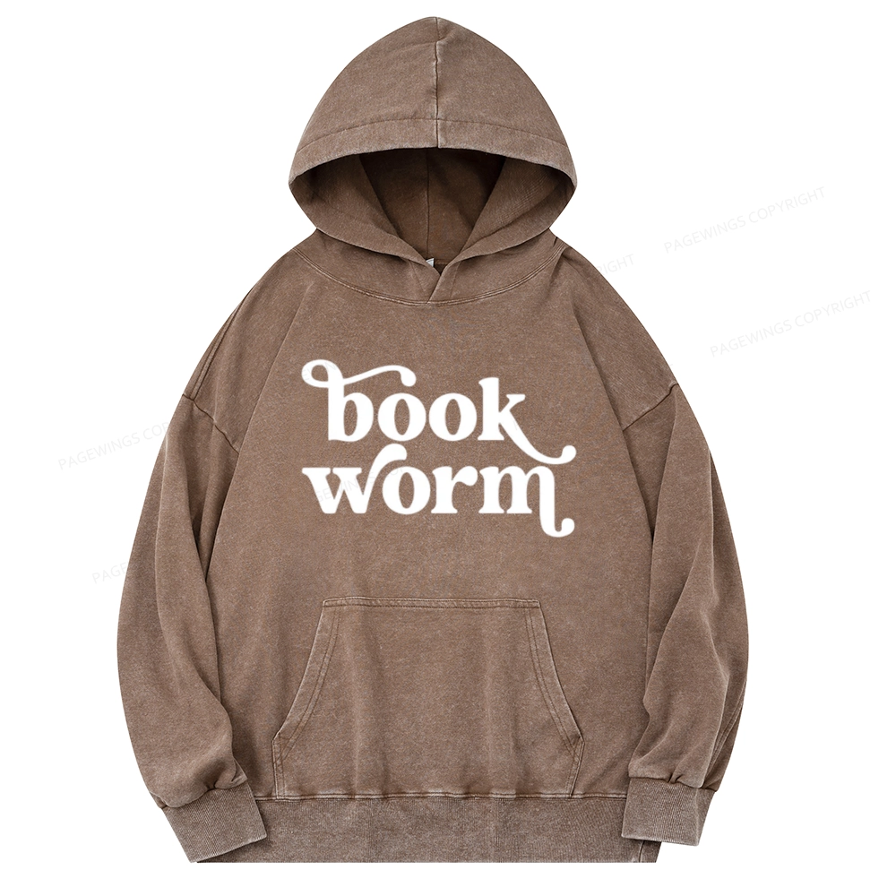 Pagewings Book Worm Unisex Washed Hoodie