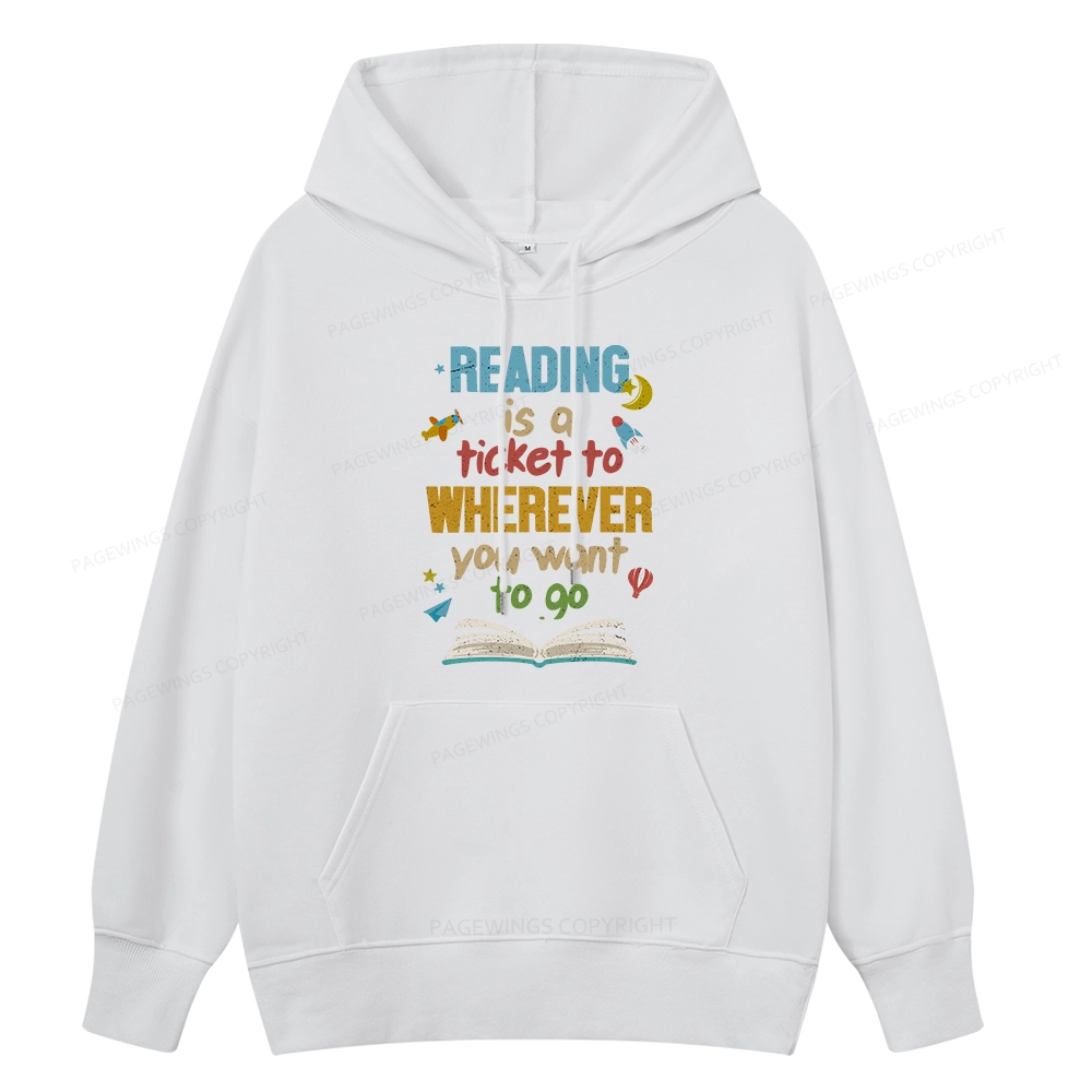 Pagewings Reading Is A Ticket Unisex Classic Hoodie