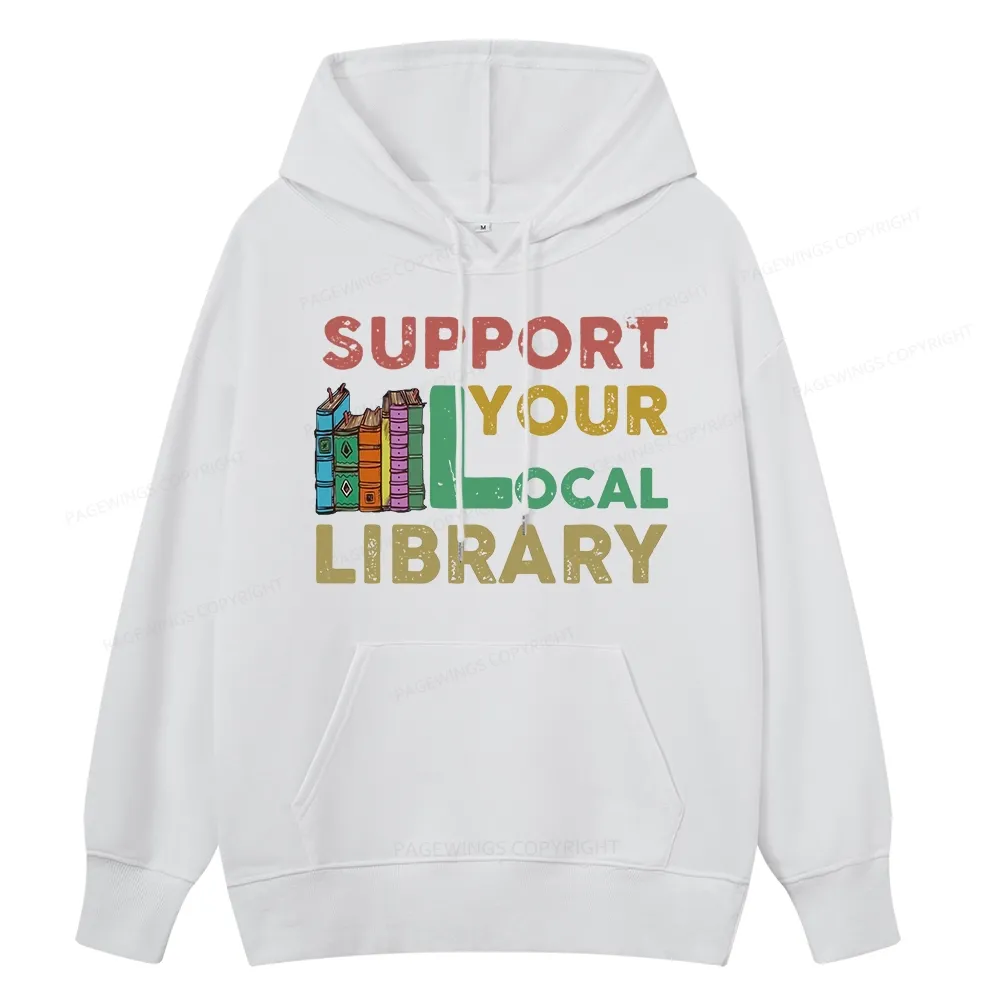 Pagewings Support Your Local Library Unisex Classic Hoodie