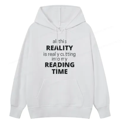 Pagewings All This Reality Is Really Cutting Into My Reading Time Unisex Classic Hoodie