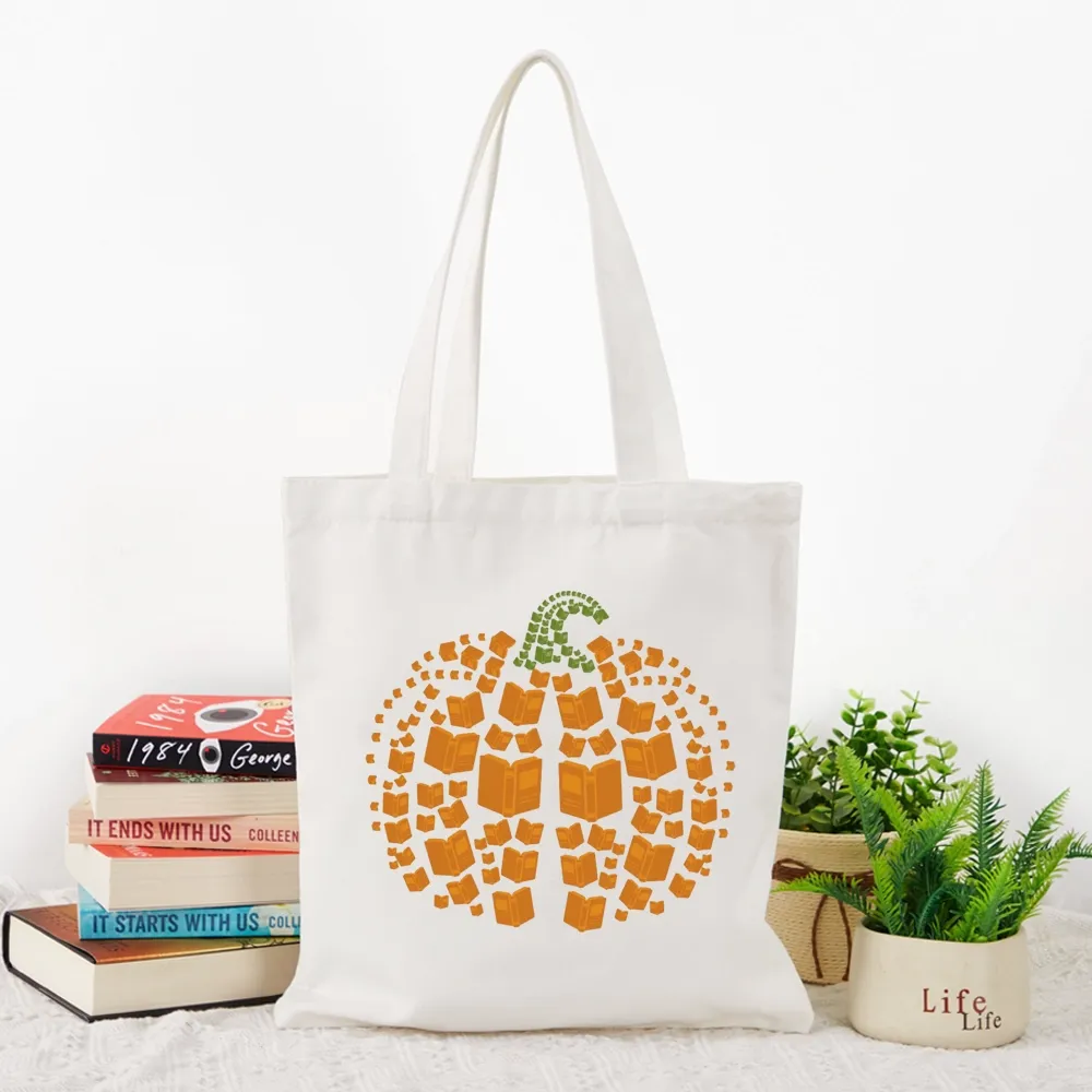 Pagewings Thanksgiving Book Pumpkin Tote Bag