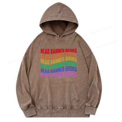 Pagewing Read Banned Books Unisex Washed Hoodie