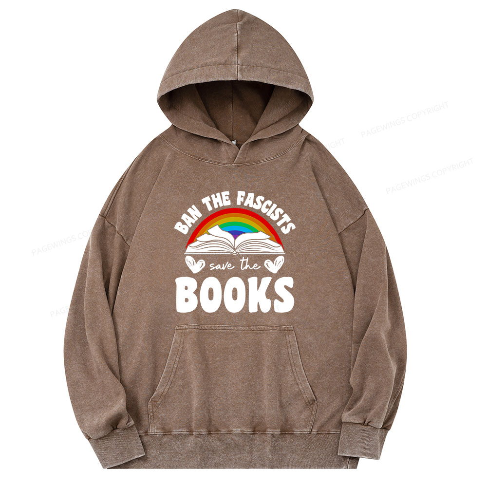 Pagewing Banned books Unisex Washed Hoodie