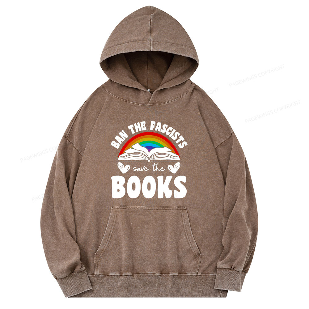 Pagewing Banned books Unisex Washed Hoodie