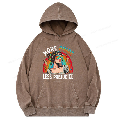 Pagewing More Pride Less Prejudice Unisex Washed Hoodie