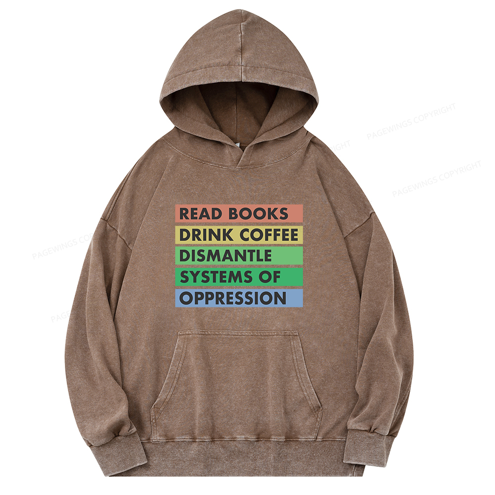 Pagewings Read Books Unisex Washed Hoodie