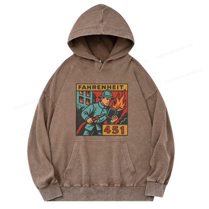Pagewings Literature 451 Unisex Washed Hoodie