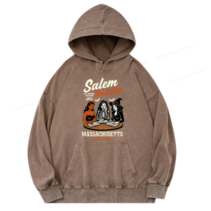Pagewings Salem Book Club Unisex Washed Hoodie