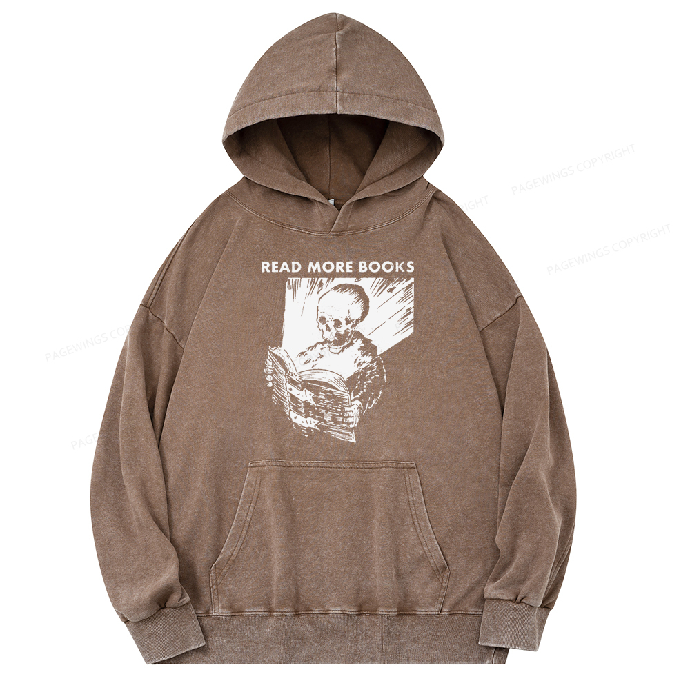 Pagewings Read More Books Unisex Washed Hoodie