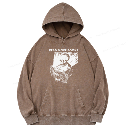 Pagewings Read More Books Unisex Washed Hoodie