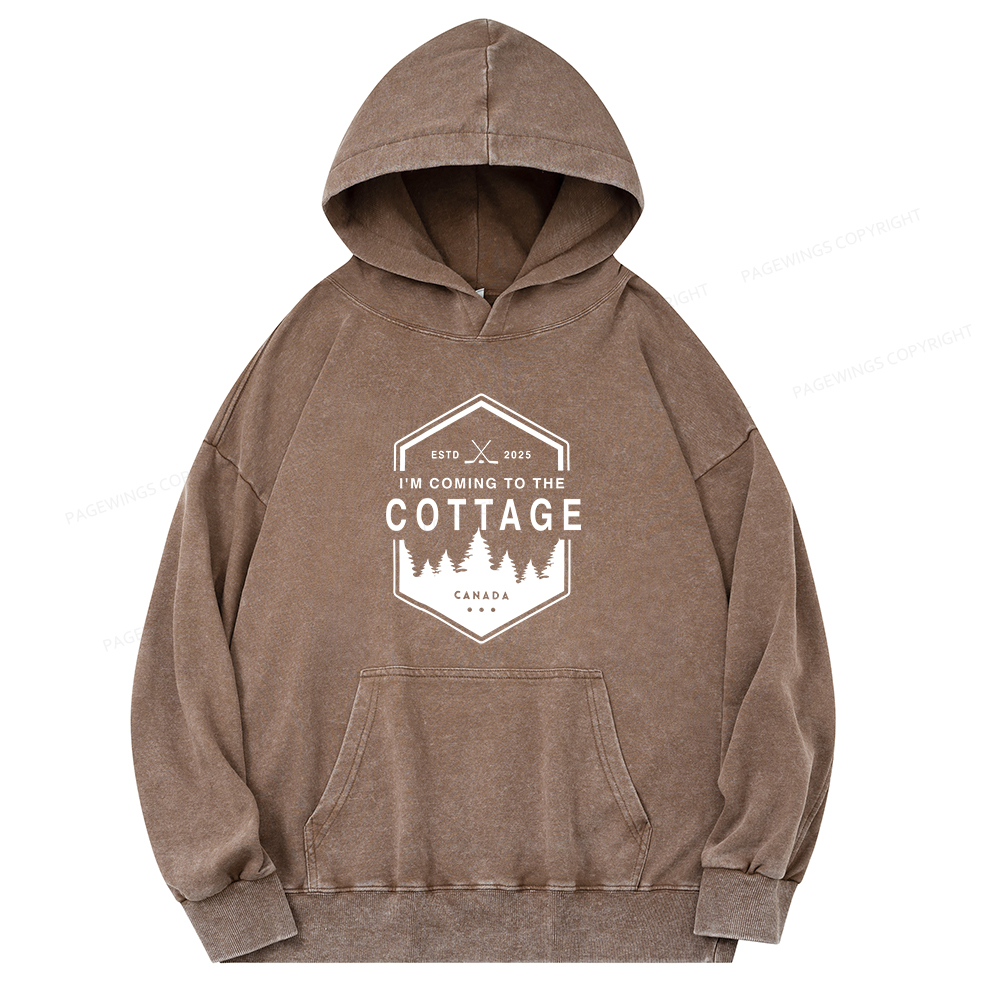 Pagewings Coming To The Cottage Unisex Washed Hoodie