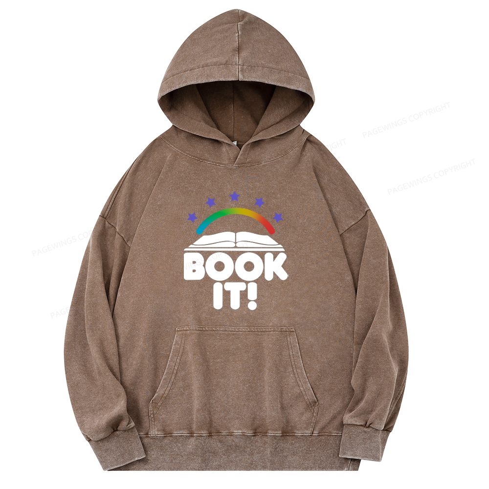 Pagewings Book It Unisex Washed Hoodie