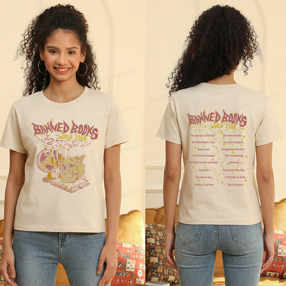 Pagewings Banned Books World Tour Women's Washed T-shirt